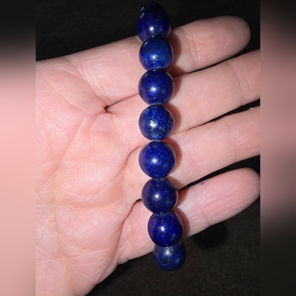 10mm Lapis Lazuli Bracelet - Picture 2 of 4